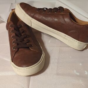 Boy's Brown Leather Sneakers